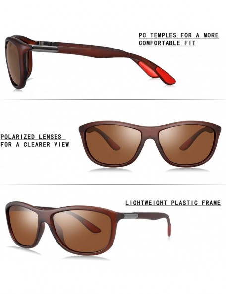 Oversized Oversized Square Polarized Sunglasses for Men Women- Classic Rectangle Frame with UV400 Lens - CW18UU4NX9X $8.72