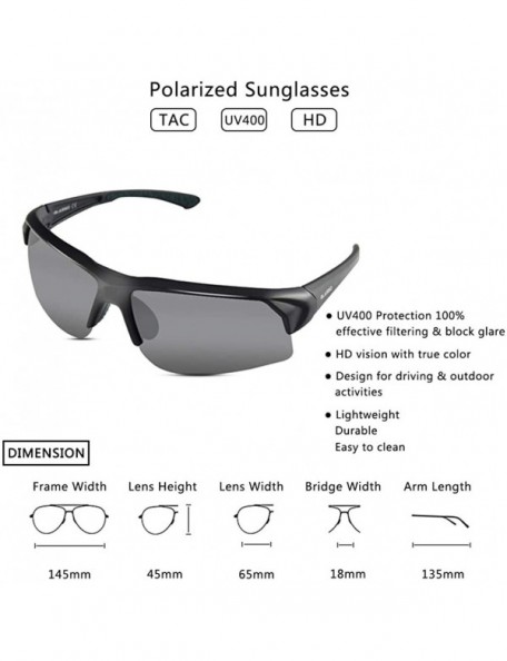 Sport Men's Sports Polarized Sunglasses UV Protection Eyeglasses for Men Fishing Driving Cycling - 1179-01 Navy Frame - C018T...