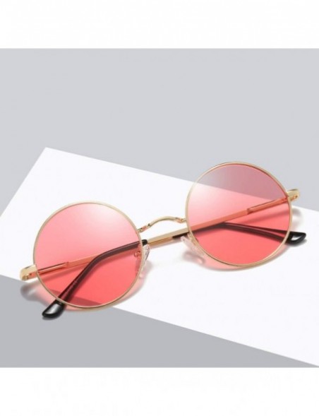 Round Metal Steampunk Sunglasses Polarized Oval Mirror Round Men Women Driving Glasses UV400 - Goldgrey - CZ197Y6NKDX $27.84