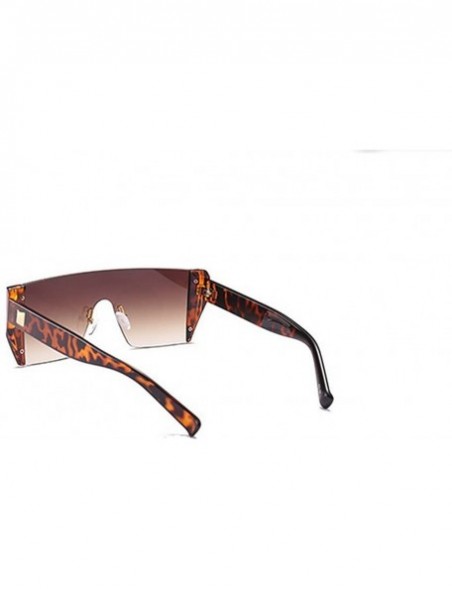 Square 2017 Oversize Fashion Gunglasses Men and Women Half Square Frame UV400 (leopard) - CH185X90IA7 $15.57