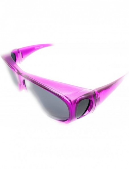 Shield The Bella Colorful Two Tone Ombre Fit Over OTG Oval Sunglasses - Cover Over Glasses - Purple - CO18ZQ5OL8Q $12.44