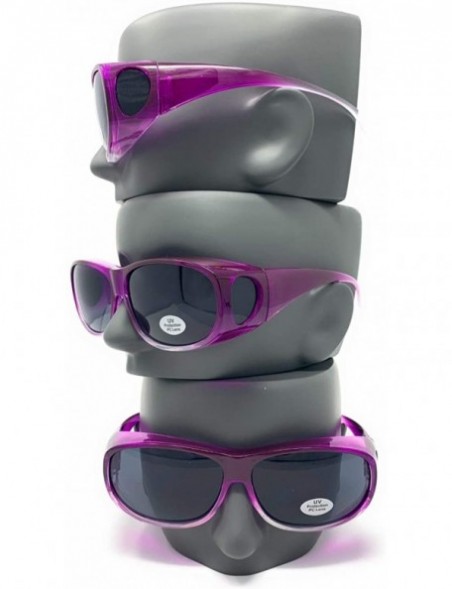 Shield The Bella Colorful Two Tone Ombre Fit Over OTG Oval Sunglasses - Cover Over Glasses - Purple - CO18ZQ5OL8Q $12.44