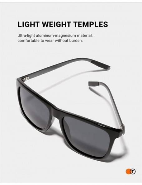 Aviator Polarized Sunglasses for Women Men Driving Rectangular Aluminum Sun Glasses UV 400 Protection - CG18T5IZ2HI $15.64