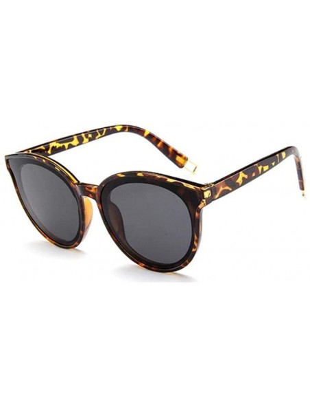 Round Luxury Vintage Round Sunglasses Women Brand Designer 2019 Cat Eye Leopard - Silver - CL18Y3O0MOM $8.23