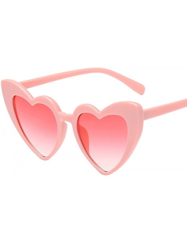 Round Women Retro Fashion Heart-shaped Shades Sunglasses Integrated UV Glasses - B - C118UQHA5UH $7.89