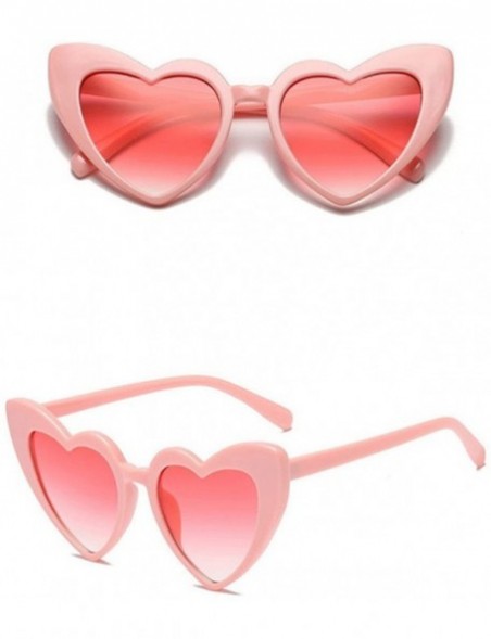 Round Women Retro Fashion Heart-shaped Shades Sunglasses Integrated UV Glasses - B - C118UQHA5UH $7.89