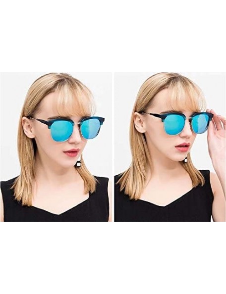 Goggle Ladies trend sunglasses polarized women models glasses - Blue Color - CN183Y0IZA6 $31.67