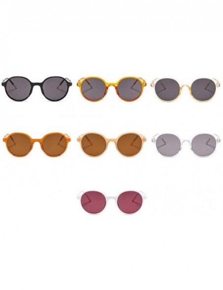 Round Women Fashion Eyewear Round Beach Sunglasses with Case UV400 Protection - Glossy Black Frame/Grey Lens - CL18WU5RRS9 $1...