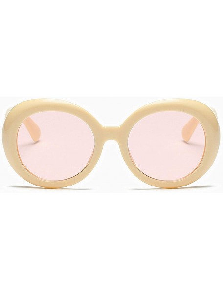 Oval Classic style Round Sunglasses for Women Plate Resin UV 400 Protection Sunglasses - Yellow - CV18SAS6MTY $12.18