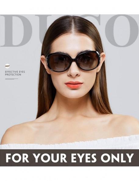 Round Classic Polarized Oversized Designer Sunglasses for Women 100% UV Protection Shade Sun glasses DC1220 - Brown - C2193N0...
