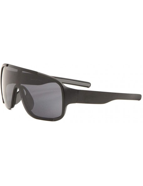 Shield Soft Round Shield Sports Thick Temple Protective Nose Piece Sunglasses - Black Grey - C8197A59HDT $17.64