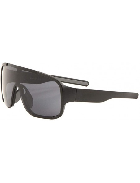 Shield Soft Round Shield Sports Thick Temple Protective Nose Piece Sunglasses - Black Grey - C8197A59HDT $17.64