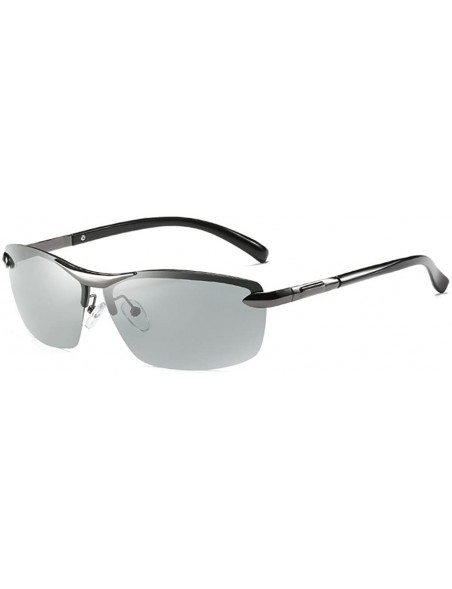 Semi-rimless Men's Polarized Photochromic Half Frame Semi-Rimless Sunglasses - Gray Legs - CL18H3Z9LGW $11.83