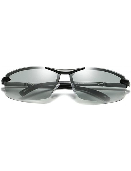 Semi-rimless Men's Polarized Photochromic Half Frame Semi-Rimless Sunglasses - Gray Legs - CL18H3Z9LGW $11.83