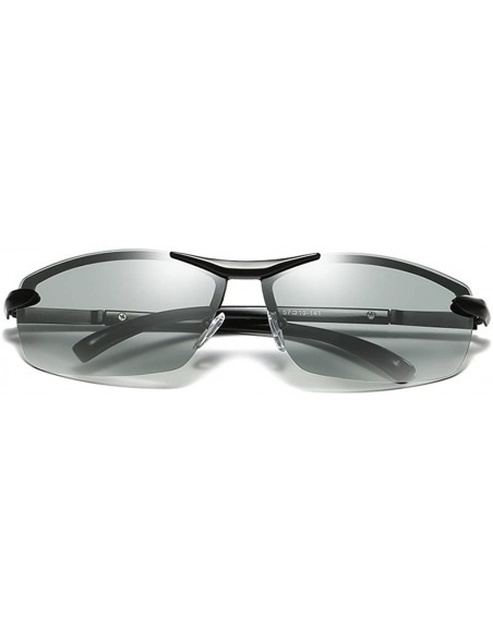 Semi-rimless Men's Polarized Photochromic Half Frame Semi-Rimless Sunglasses - Gray Legs - CL18H3Z9LGW $11.83