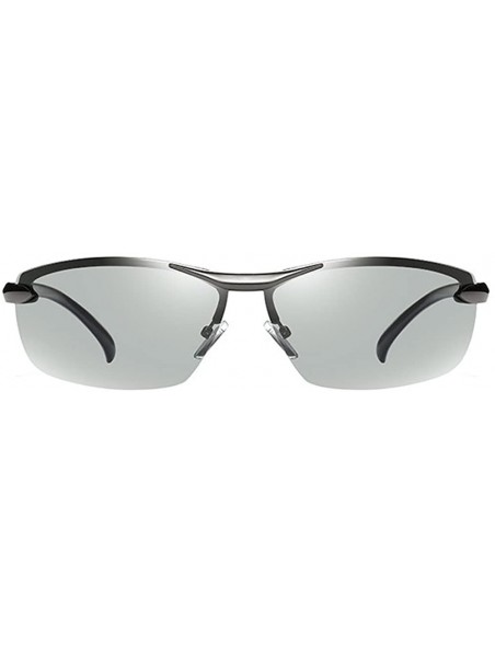 Semi-rimless Men's Polarized Photochromic Half Frame Semi-Rimless Sunglasses - Gray Legs - CL18H3Z9LGW $11.83