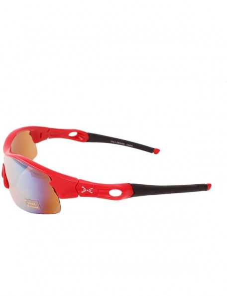 Sport Fashion Sports Half Frame Sunglasses for Baseball Cycling Fishing Golf TZ284 - Red - CP180OIOE3L $10.33