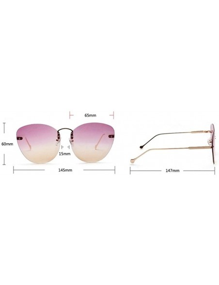 Sport Fashion Glasse Clear Progressive Colored Lens Ac Borderless Cat Eye glasses women Colorful Crystal Sunglasses - CH198G7...
