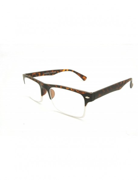 Square TR90 Lightweight half-rim Basic Square Reading Glasses 51mm-19mm-140mm - Matte Tortoise - CN17YIACA8M $13.74