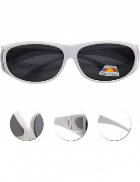 Oval Polarized Oval Sunglasses Wear Over Prescription Glasses For Unisex L3303 - White - CE12O0NQ9DR $30.80