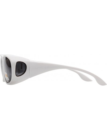 Oval Polarized Oval Sunglasses Wear Over Prescription Glasses For Unisex L3303 - White - CE12O0NQ9DR $30.80