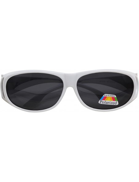 Oval Polarized Oval Sunglasses Wear Over Prescription Glasses For Unisex L3303 - White - CE12O0NQ9DR $30.80