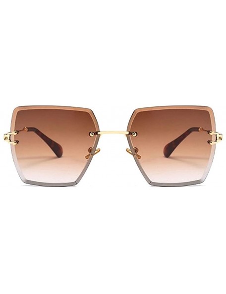Square Rimless Square Sunglasses Women Fashion 2020 Summer Style Brand Designer Gradient Lens Eyewear UV400 Glass - CZ198O5Z4...