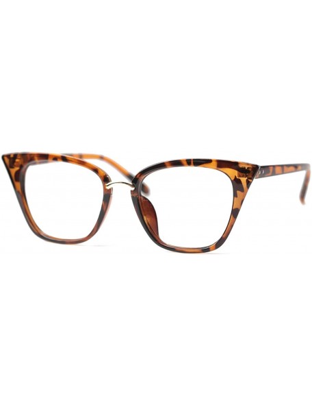 Oversized Womens Quality Readers Stylish Oversized Cat Eye Custom Reading Glasses - Leopard With Hard Case - CB18207ONHX $14.20