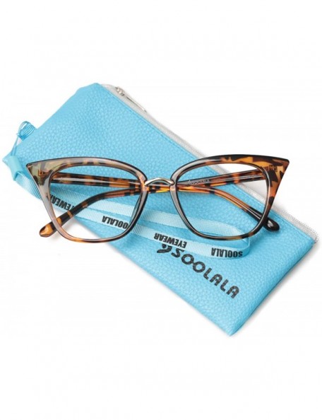 Oversized Womens Quality Readers Stylish Oversized Cat Eye Custom Reading Glasses - Leopard With Hard Case - CB18207ONHX $14.20