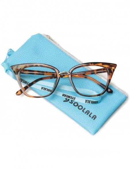 Oversized Womens Quality Readers Stylish Oversized Cat Eye Custom Reading Glasses - Leopard With Hard Case - CB18207ONHX $14.20