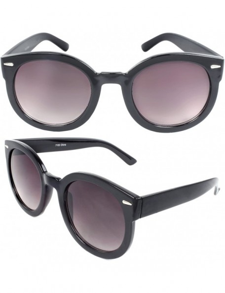 Oval TU7103 Retro Shades Oval Fashion Sunglasses - Black - CN11BDO71HJ $8.02
