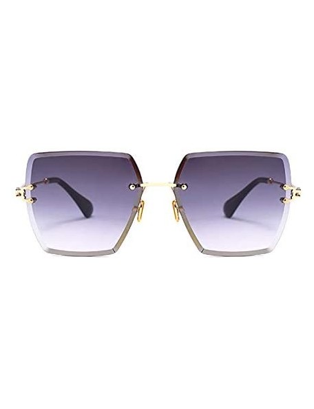 Square Rimless Square Sunglasses Women Fashion 2020 Summer Style Brand Designer Gradient Lens Eyewear UV400 Glass - CZ198O5Z4...