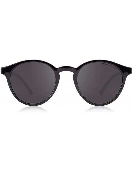 Round Sferico - Men & Women Sunglasses - Round Black - Black Nylon Hd / Before $59.95 - Now 20% Off - C118UMEK0YH $39.22