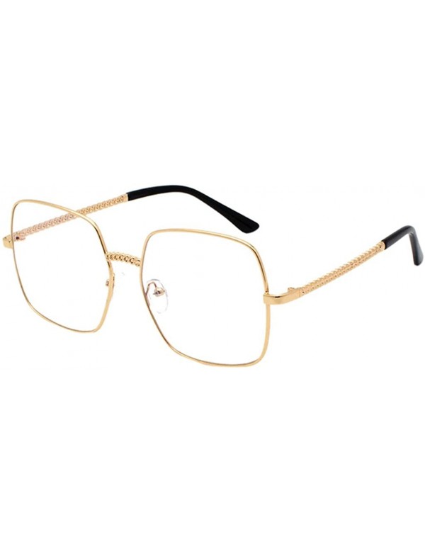 Square Polarized Sunglasses-Men Women Metal Frame Sunglasses Gradient Mirrored Lens Fashion Square Eyewear - Gd - CD196I8M6XN...