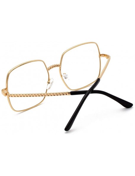 Square Polarized Sunglasses-Men Women Metal Frame Sunglasses Gradient Mirrored Lens Fashion Square Eyewear - Gd - CD196I8M6XN...