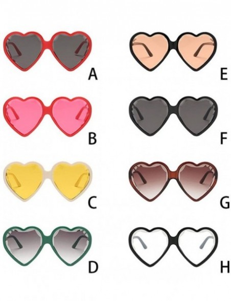 Cat Eye Heart Shaped Sunglasses - Womens Man Frame Vintage Retro Cat Eye Cute Eyewear - Multicolor -E - CR18OM7Q6X9 $10.93