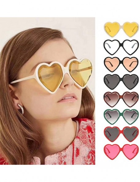 Cat Eye Heart Shaped Sunglasses - Womens Man Frame Vintage Retro Cat Eye Cute Eyewear - Multicolor -E - CR18OM7Q6X9 $10.93