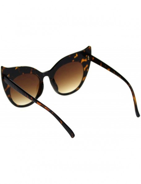 Cat Eye Star Engraving Sparkle Bat Shape Cat Eye Retro Sunglasses - Tortoise Brown - CR18S65AIW2 $11.30
