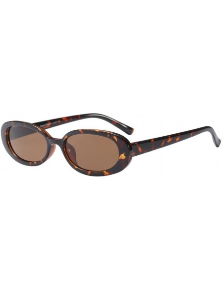Oval Small Oval Frame Sunglasses-Retro Eyewear Fashion Eyewear for Woman Man - F - CE18R53TADZ $8.17