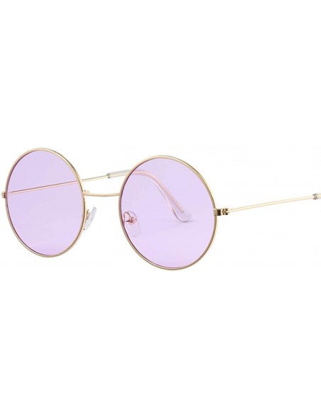 Round Fashion Bule Round Sunglasses Women Er Luxury Sun Glasses Cool Retro Female Oculos Gafas - Silver - CU198AI60YH $22.66