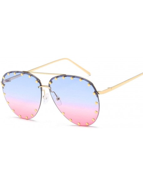 Oversized Women Men Fashion Eyewear Unisex Trendy Rivet Sun Glasses Sunglasses UV400 - 3 - CF18W8G49MO $26.79