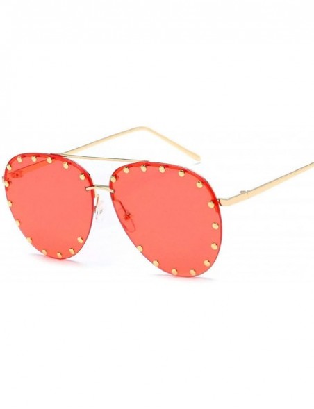 Oversized Women Men Fashion Eyewear Unisex Trendy Rivet Sun Glasses Sunglasses UV400 - 3 - CF18W8G49MO $26.79