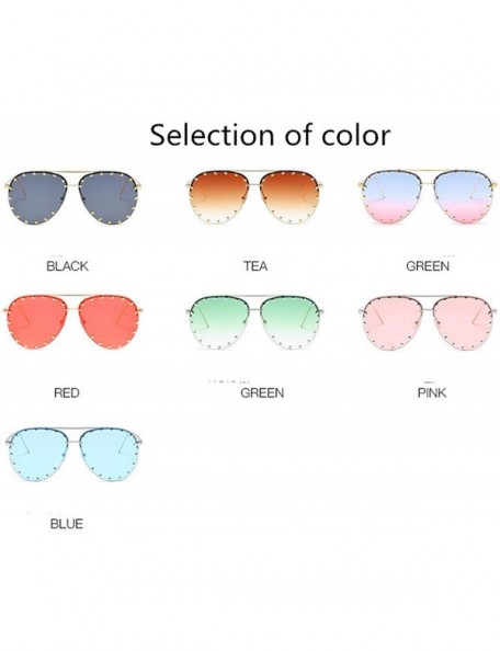 Oversized Women Men Fashion Eyewear Unisex Trendy Rivet Sun Glasses Sunglasses UV400 - 3 - CF18W8G49MO $26.79