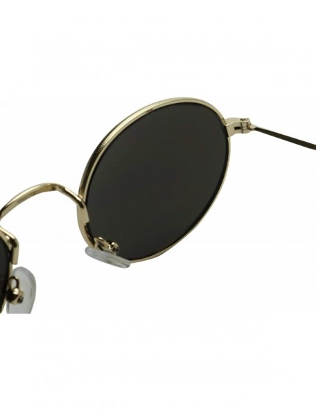 Oval Sunglasses Protection Tinted Vintage - Gold Frame / Black Lens - C818WYDIS02 $10.52