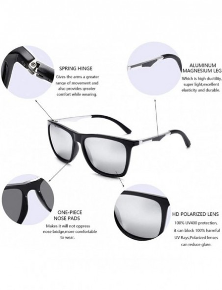 Square Polarized Sunglasses For Men Driving Mens Sunglasses Retro Rectangular Sun Glasses Men/Women 100% UV Protection - CF19...