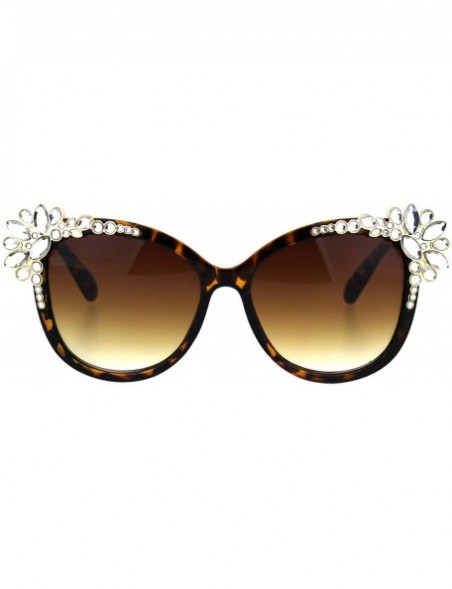 Butterfly Womens Fancy Rhinestones Sunglasses Bling Butterfly Frame UV 400 - Tortoise - CA18Q6QZKZA $14.51