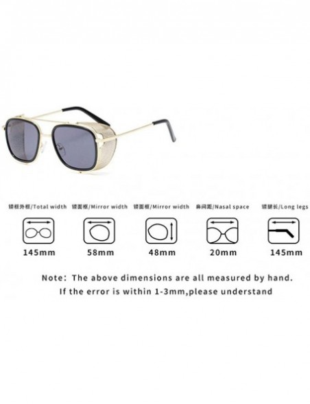 Square Fashion Sunglasses Designer Protection Eyewear - Gold&clear - CA18A2SS8SN $15.79