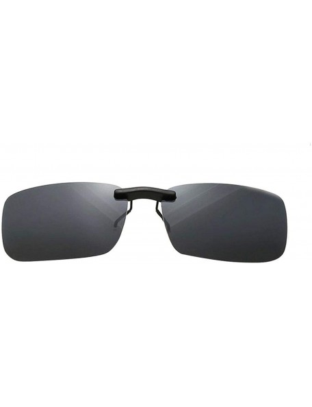 Oval Unisex Polarized Clip Sunglasses Driving Night Vision Lens Anti-UVA Anti-UVB Cycling Riding Equipment - Black - CW198AHG...