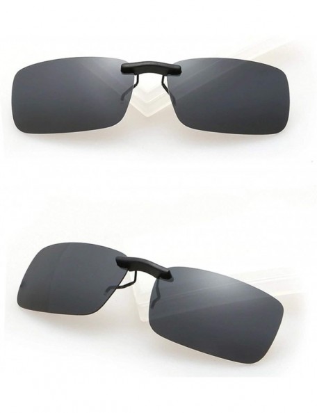 Oval Unisex Polarized Clip Sunglasses Driving Night Vision Lens Anti-UVA Anti-UVB Cycling Riding Equipment - Black - CW198AHG...