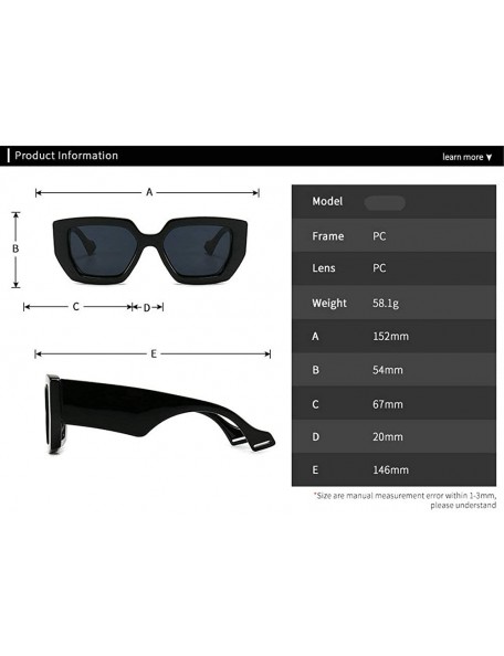 Rectangular Sunglasses Designer Rectangle Fashion Glasses - White&gray - CD198KQZEDK $18.05